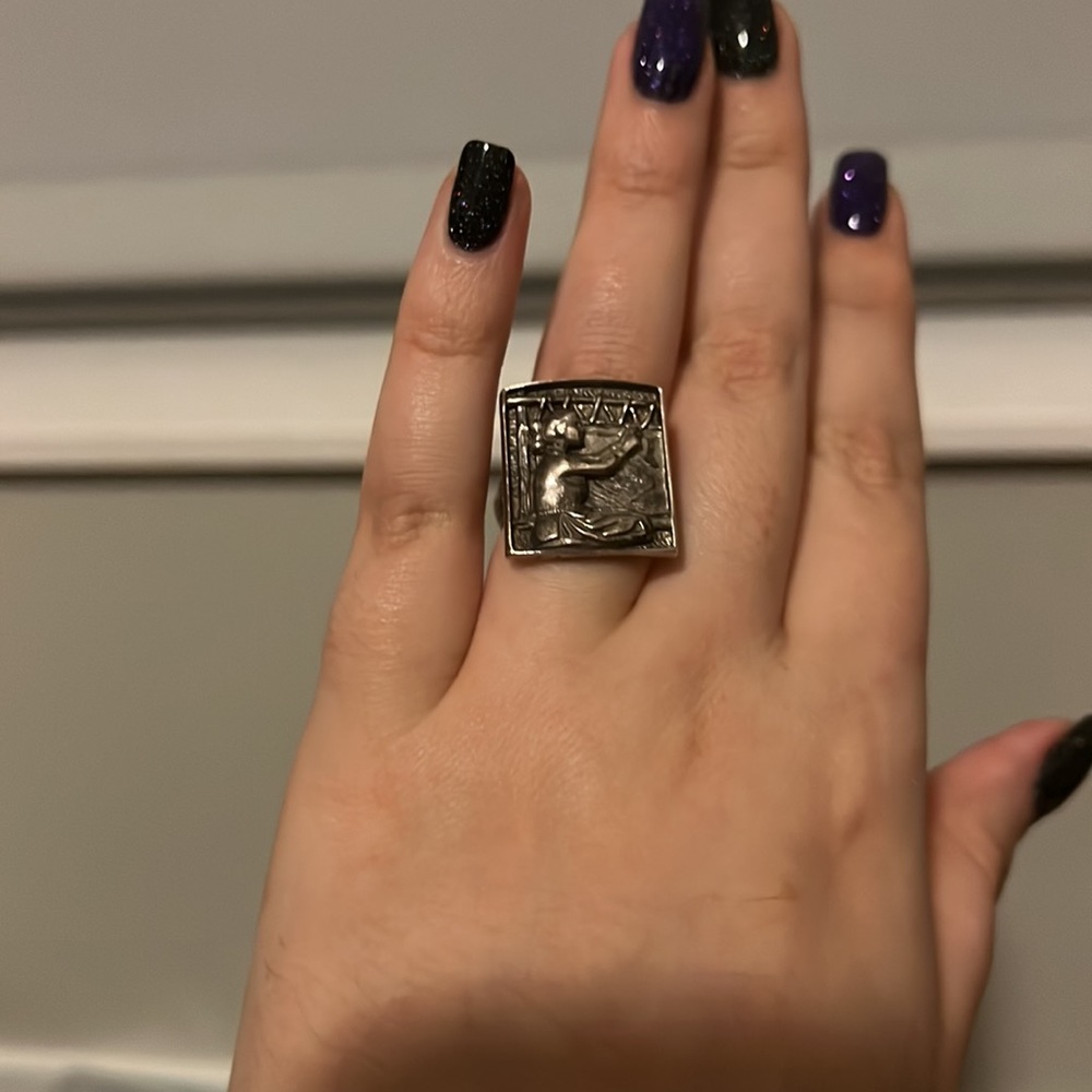 Sterling Silver Engraved Ring - image 3